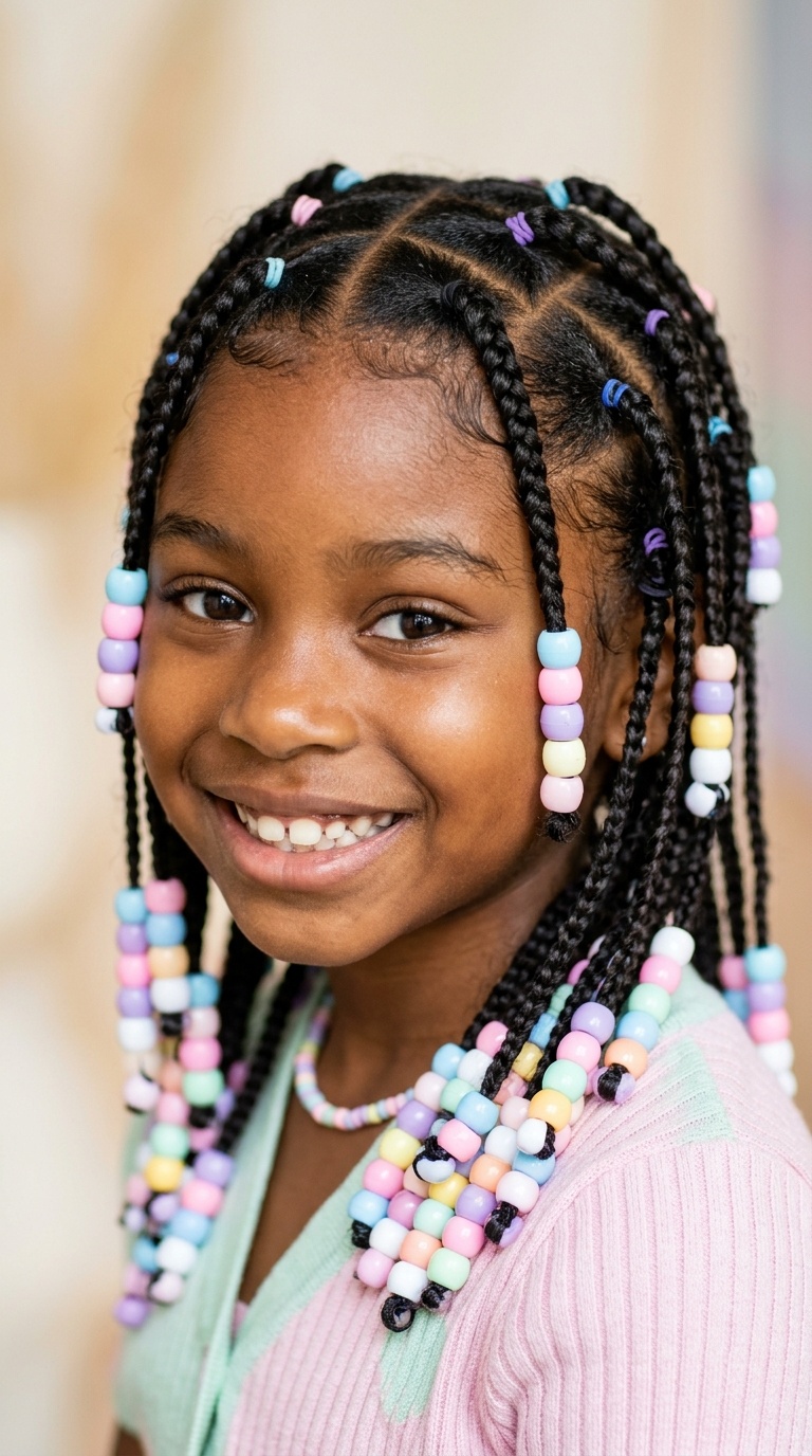 Zig-Zag Parting with Pastel Beads